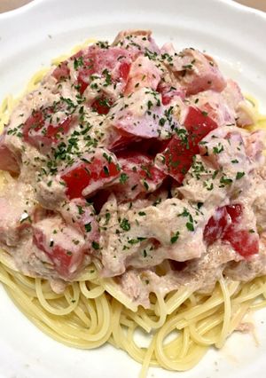 ツナとトマトの冷製パスタ-レシピのメイン写真