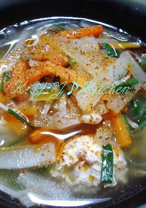 ♡鶏団子 de 韓国スープ♡-レシピのメイン写真