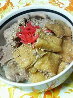 和みます♪♪✿豚肉と油揚げの❀煮付け丼✿-レシピのメイン写真