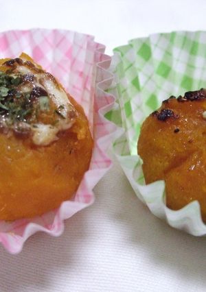 お弁当に♪残り煮物でカボチャ茶巾☆-レシピのメイン写真