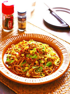 とうもろこしとキャベツの豚そぼろ焼きそば-レシピのメイン写真