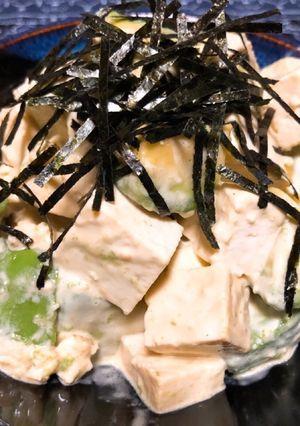 超簡単☆アボカドと豆腐の醤油マヨ和え-レシピのメイン写真