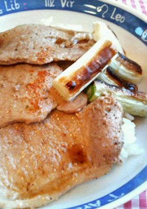 満腹✿豚肉とグリルネギの❀照り焼き✿丼-レシピのメイン写真