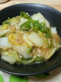 万願寺唐辛子、ツナ缶、白菜のあんかけ-レシピのメイン写真