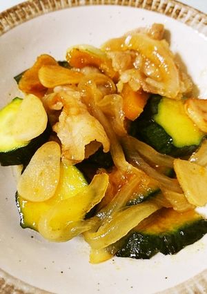 豚バラ肉と夏野菜のにんにく醤油炒め-レシピのメイン写真