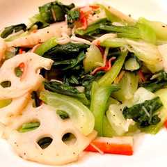 รูปของ レンジだけ☆青梗菜とカニカマの炒め物風