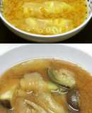 ゴーヤのわたの味噌汁とわたと茄子の味噌汁