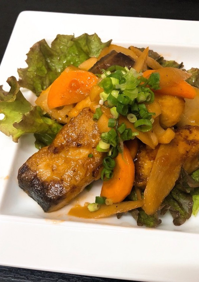 ぶりと根菜の甘酢炒め-レシピのメイン写真