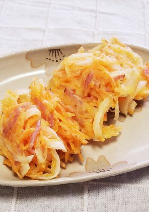 ☆人参・玉ねぎ・ベーコン♪かき揚げ☆-レシピのメイン写真