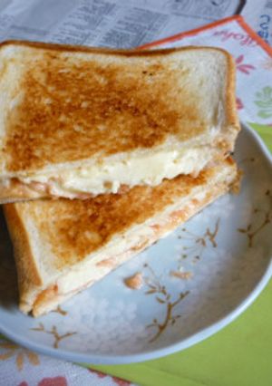 辛子明太子＋チーズのホットサンド-レシピのメイン写真