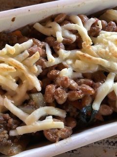 納豆とドライカレーのリメイクチーズ焼き-レシピのメイン写真