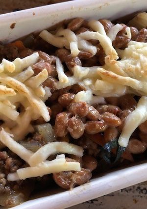 納豆とドライカレーのリメイクチーズ焼き-レシピのメイン写真