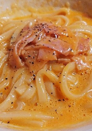 カルボナーラうどん(レンジで)-レシピのメイン写真