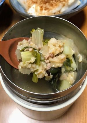 豚挽肉とほうれん草のコンソメオートミール-レシピのメイン写真