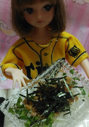 リカちゃんサイズ♡野球シリꕤ納豆サラダ*-レシピのメイン写真