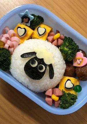 キャラ弁初心者⋆幼稚園⋆ショーン弁当-レシピのメイン写真
