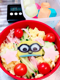 夏休み 小学生 冷やし中華 麺 弁当-レシピのメイン写真