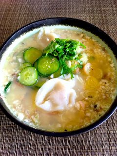 暑い夏に!サバ缶と水餃子de簡単!冷や汁-レシピのメイン写真