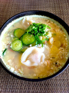 暑い夏に!サバ缶と水餃子de簡単!冷や汁-レシピのメイン写真