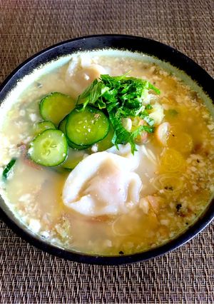 暑い夏に！サバ缶と水餃子de簡単！冷や汁-レシピのメイン写真