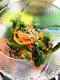 さっぱり梅と小松菜の塩昆布和え-レシピのメイン写真
