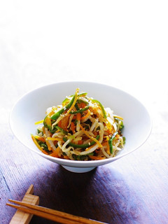 もやしと彩り野菜のレンチン辛子酢醤油和え-レシピのメイン写真