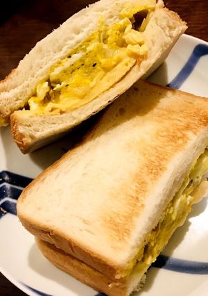 かぼちゃのサラダと卵のチーズホットサンド-レシピのメイン写真