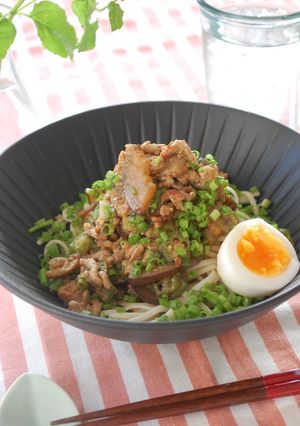 豚ひきとナスとオクラの味噌冷やし麺-レシピのメイン写真