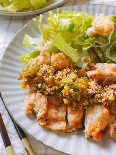 揚げないのにサクサク♪鶏もも肉の油淋鶏-レシピのメイン写真