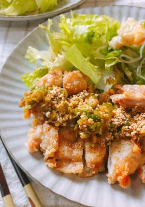 揚げないのにサクサク♪鶏もも肉の油淋鶏-レシピのメイン写真