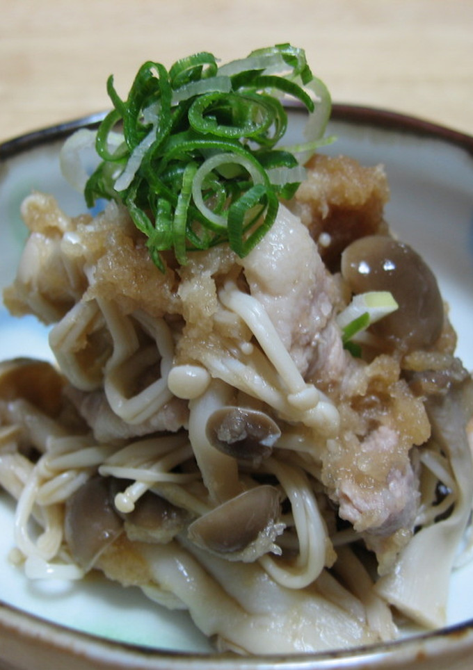 たっぷりきのこと豚肉のポン酢おろし和え-レシピのメイン写真