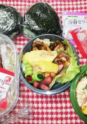 野球少年&パパ弁当♡冷麺&お握り7/27-レシピのメイン写真