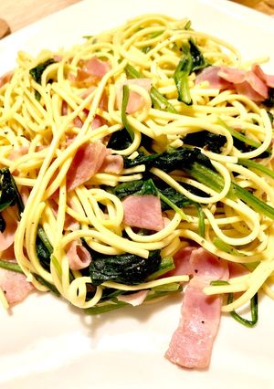 簡単！ベーコンとほうれん草のパスタ-レシピのメイン写真