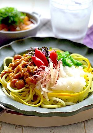 糖質制限に！ベジヌードルのぶっかけ素麺風-レシピのメイン写真