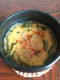 旦那朝ごはん9『にら玉粥』-レシピのメイン写真