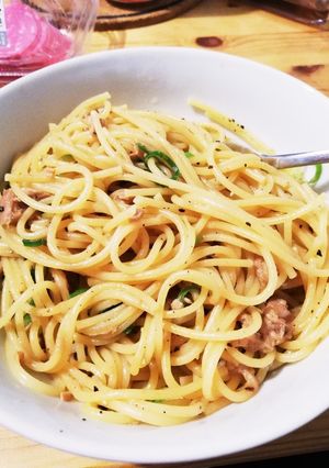 自粛㊥や休みのお昼ごはん★和風ツナパスタ-レシピのメイン写真