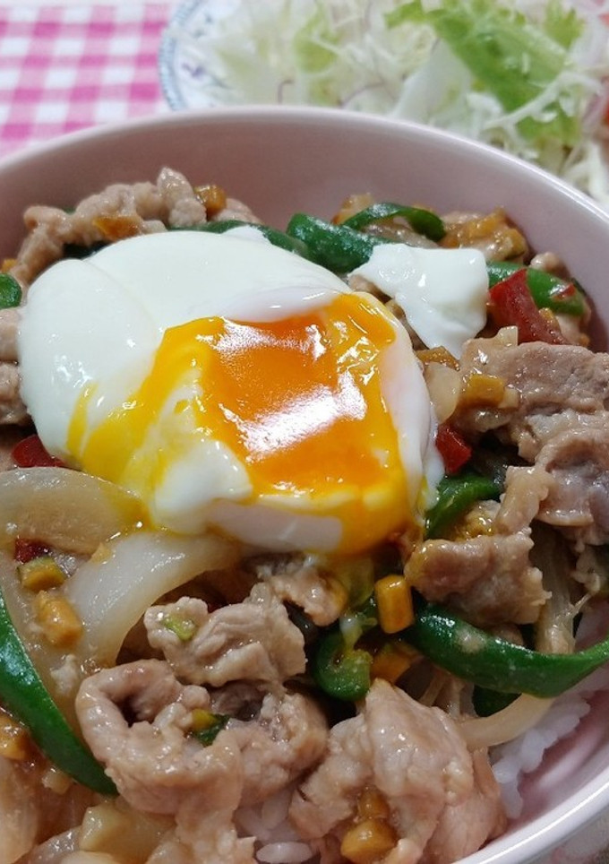 野菜の醤油漬けでカフェ風♪豚丼-レシピのメイン写真