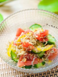 カラフル野菜のカリカリじゃこサラダ-レシピのメイン写真