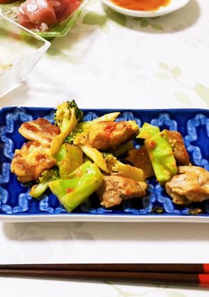 鶏肉とブロッコリーの豆板醤マヨ 炒め-レシピのメイン写真