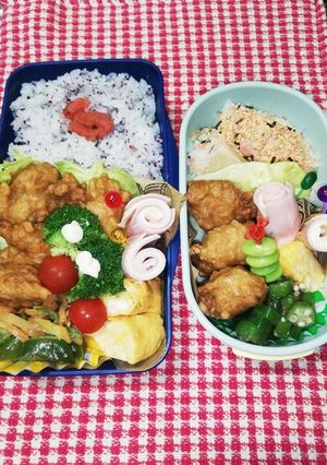 野球少年&パパ弁当♡唐揚げ　7/28-レシピのメイン写真