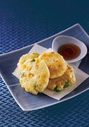 枝豆とコーンの豆腐お焼きby草津市-レシピのメイン写真