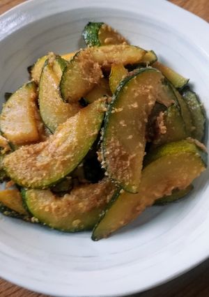ズッキーニの擦りゴマ入り甘酢醤油炒め！-レシピのメイン写真