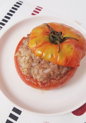 トマトのご飯と肉詰め-レシピのメイン写真