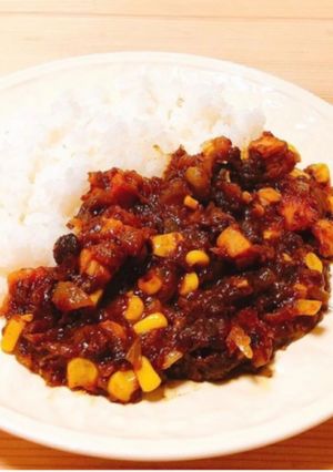 甘辛和風コーンとベーコンのキーマカレー-レシピのメイン写真