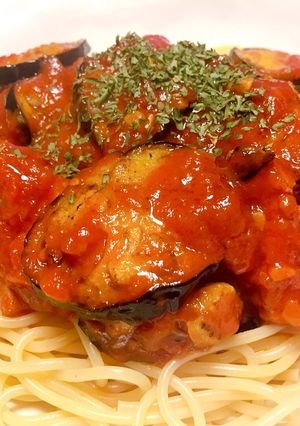 [簡単]トマトナスベーコンパスタ-レシピのメイン写真