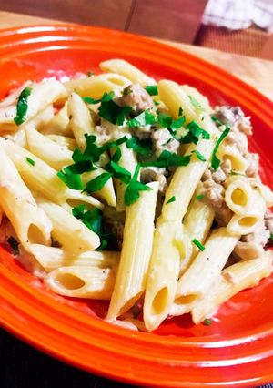 ひき肉のハーブクリームパスタ-レシピのメイン写真