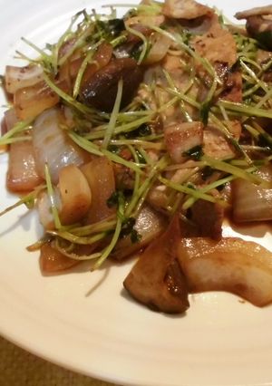 豆苗と豚肉の豆鼓醤炒め-レシピのメイン写真