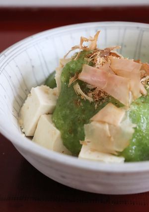 田舎豆腐の塩麹まぶしとろとろオクラかけ-レシピのメイン写真
