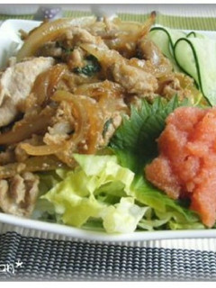 野菜たっぷり しょうが焼き丼-レシピのメイン写真