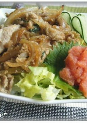 野菜たっぷり しょうが焼き丼-レシピのメイン写真
